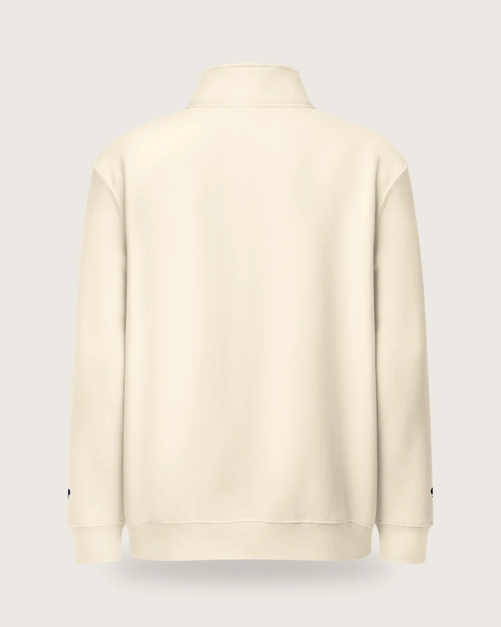 Blue Oak Cream Quarter Zip in sandshell, back